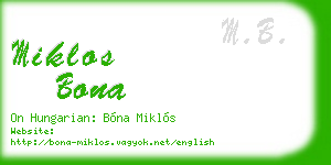 miklos bona business card