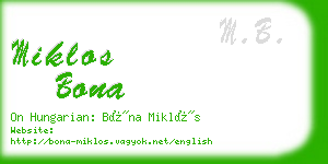 miklos bona business card